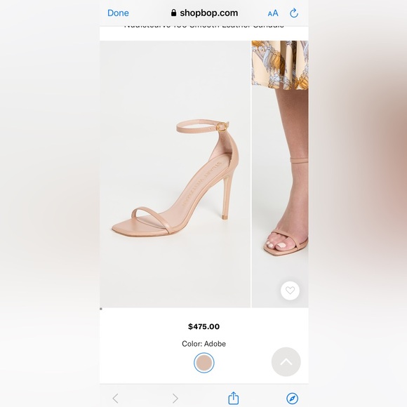 Stuart Weitzman Nudistcurve 100 Smooth Leather Sandals - Picture 2 of 13